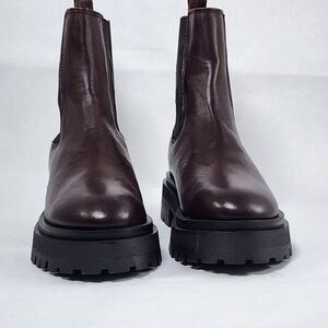 & other stories brown leather half boots